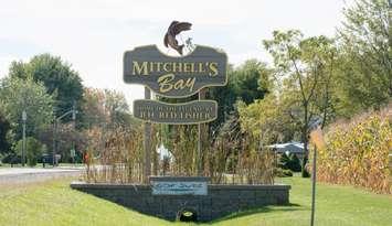 Welcome sign at Mitchell's Bay. (Photo courtesy of the municipality of Chatham-Kent)